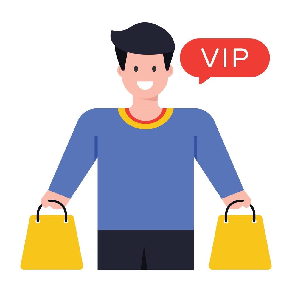 Shopping Boy and Buyer vector