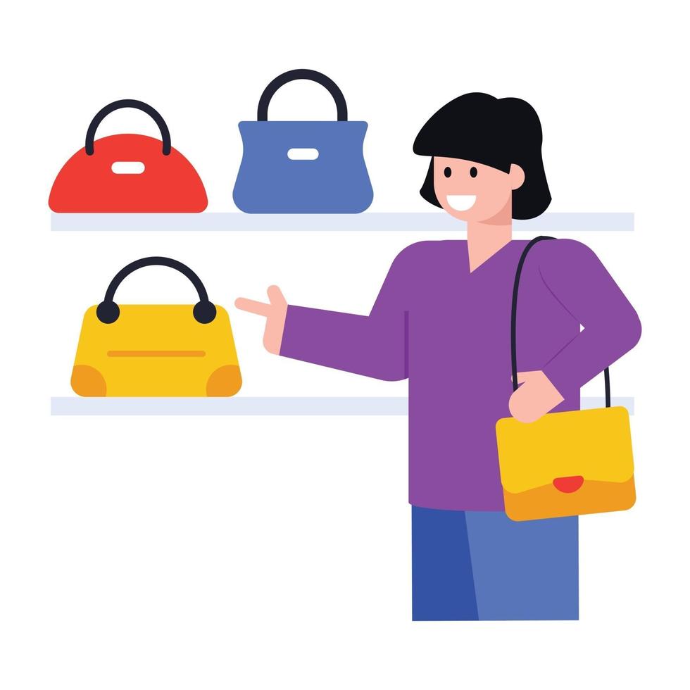 señoras bolso de compras vector