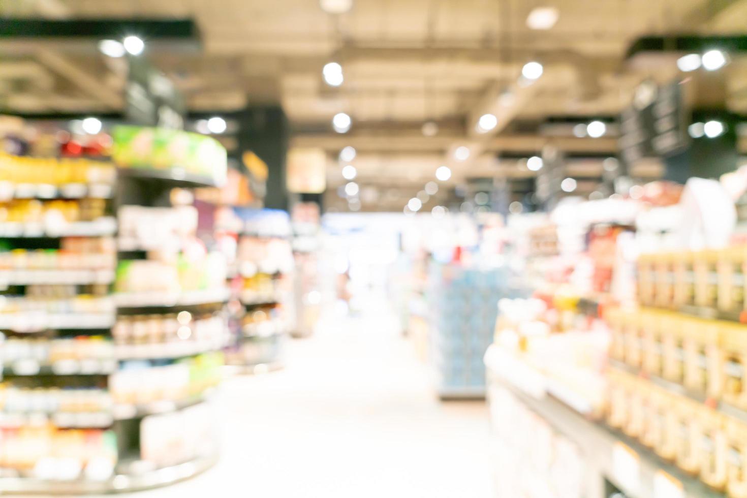 Abstract blur and defocused supermarket for background photo