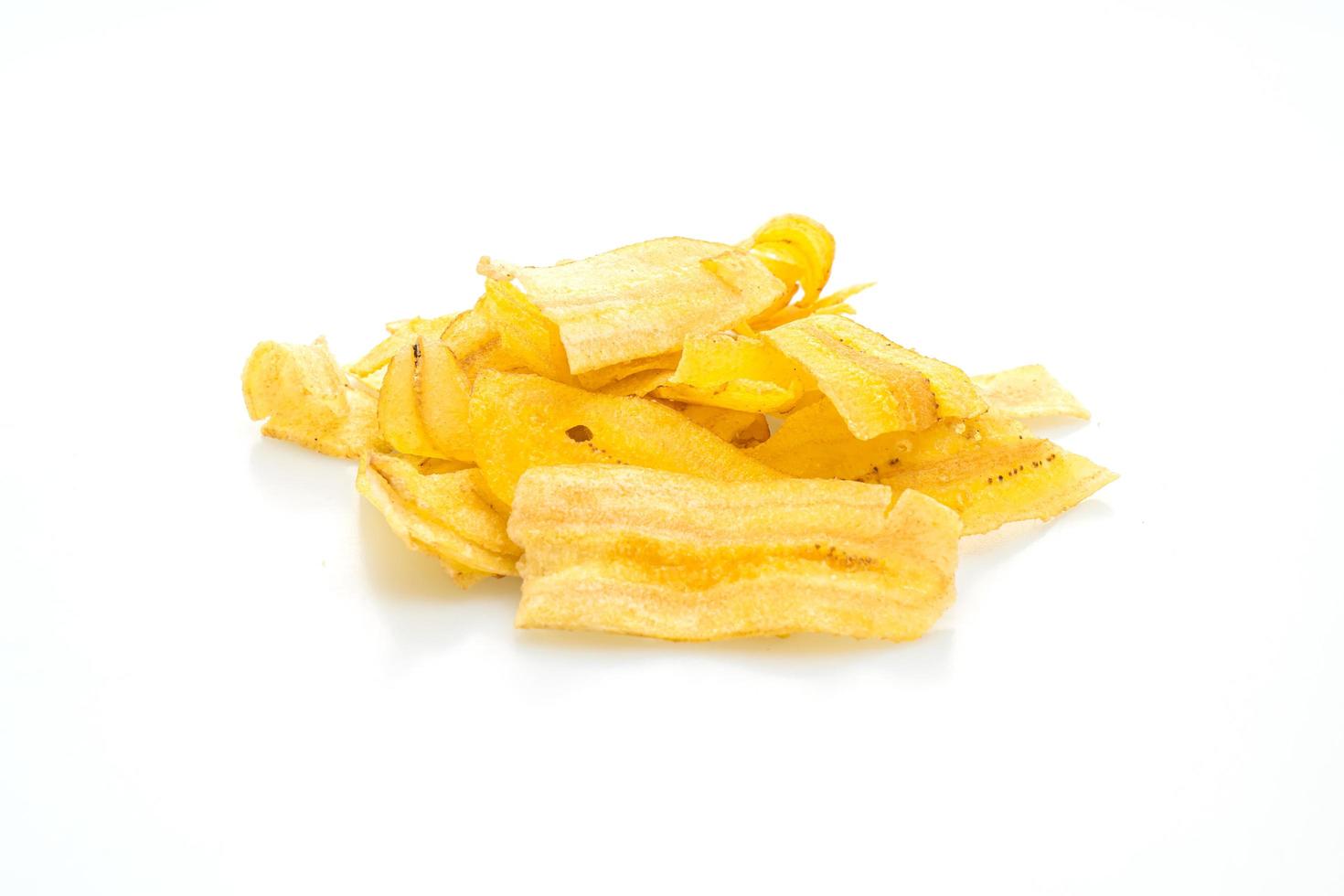 Banana Chips on white background photo