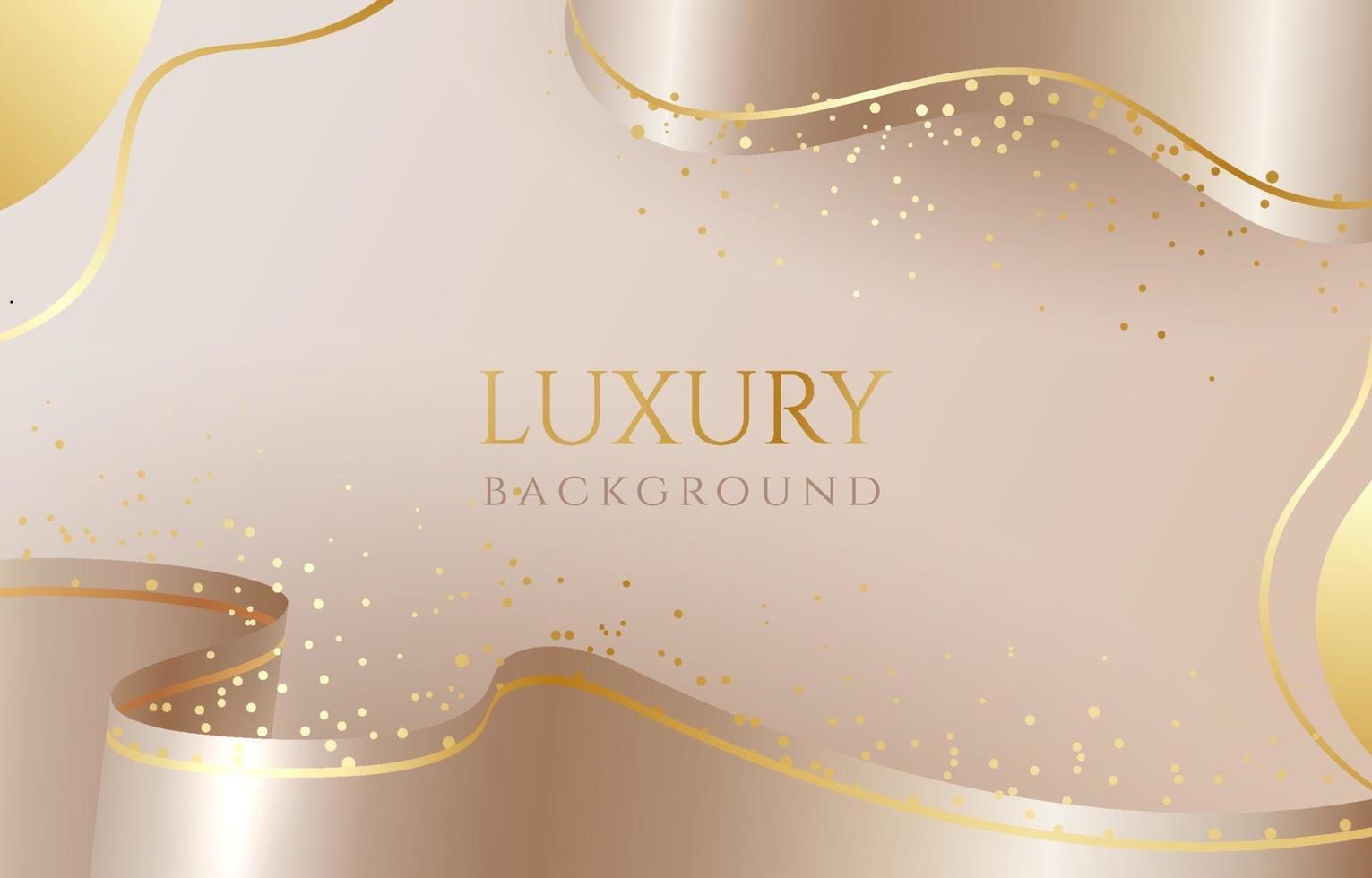 Luxury Beige and Gold Ribbon Background vector