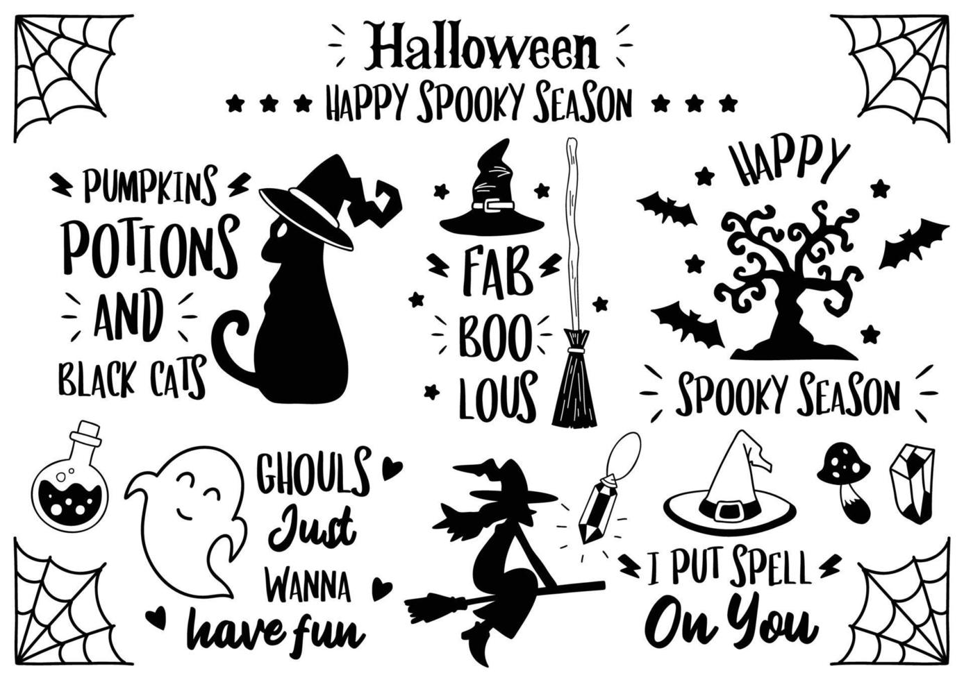 Magical halloween quote illustration Vector for banner