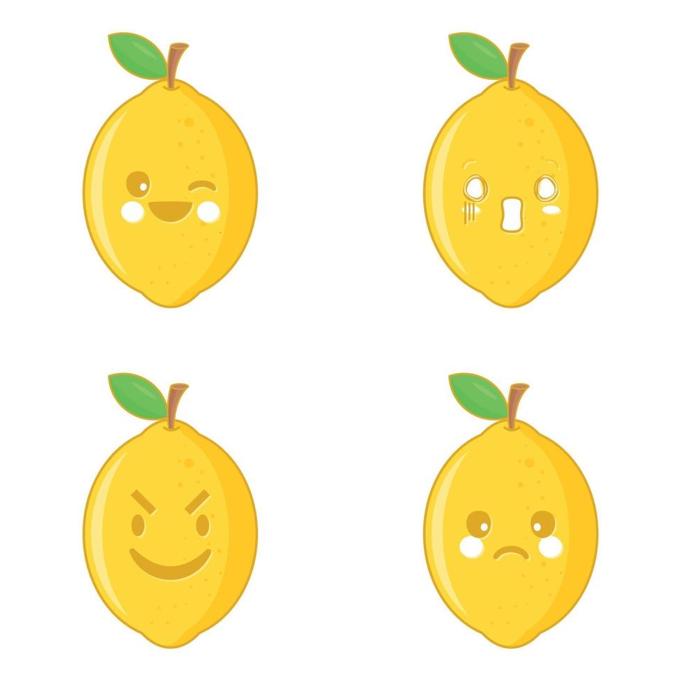 vector de limón. diseño de personajes de limón.