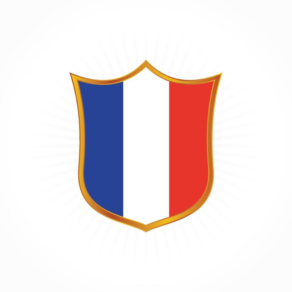 France Flag with shield design vector