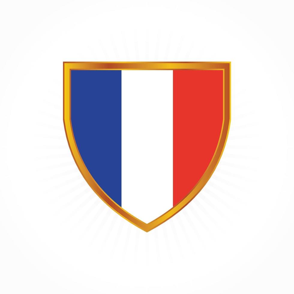 France Flag with shield design vector