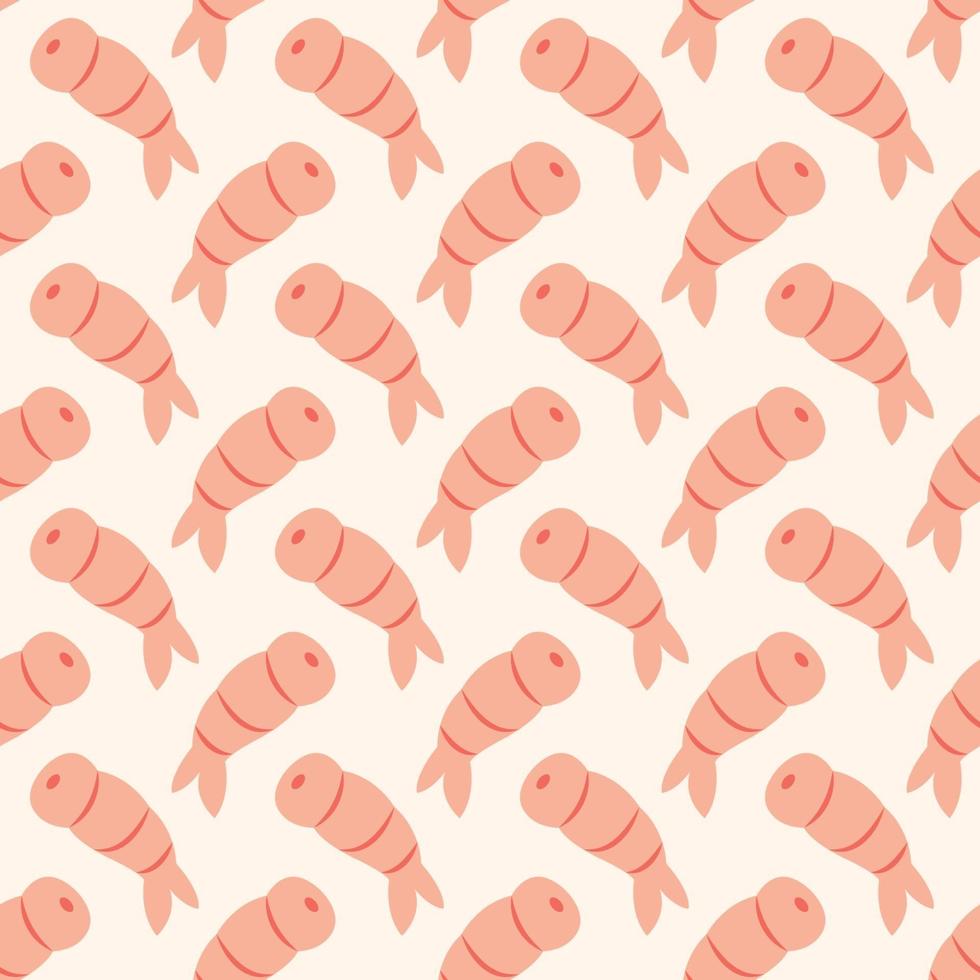 Pink shrimps seafood Seamless pattern Packaging design vector