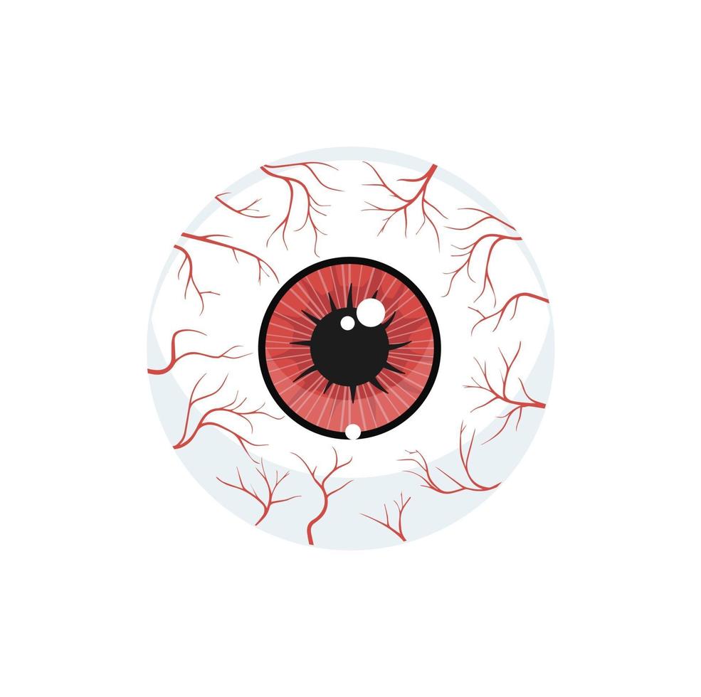 Big red blood eye ball vector isolated