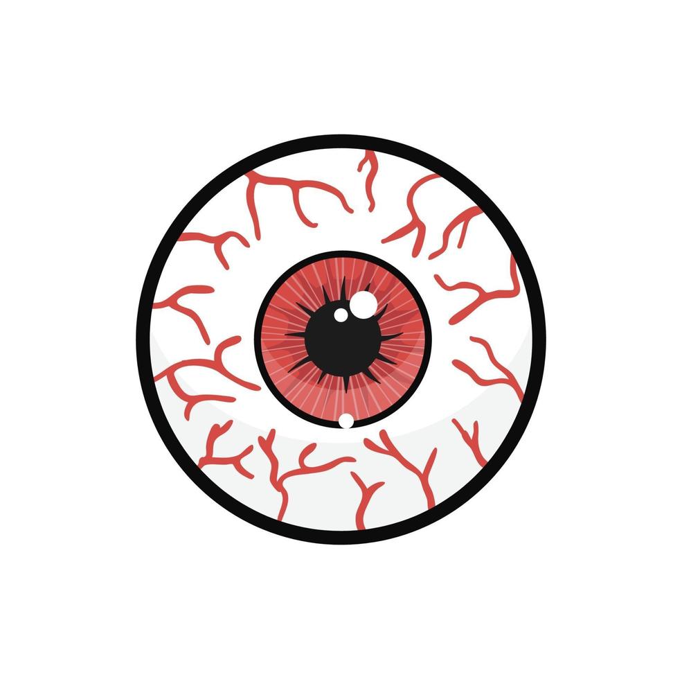 vector de bola de ojo de sangre roja aislado