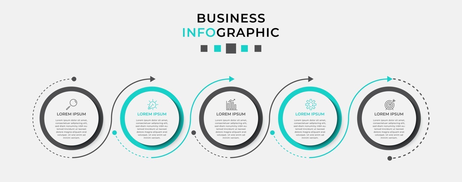 Infographic design business template with icons and 5 options or steps vector