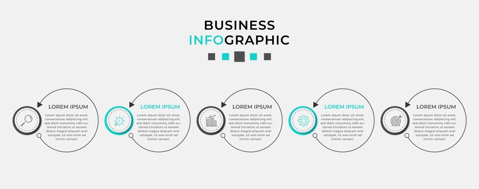 Infographic design business template with icons and 5 options or steps vector