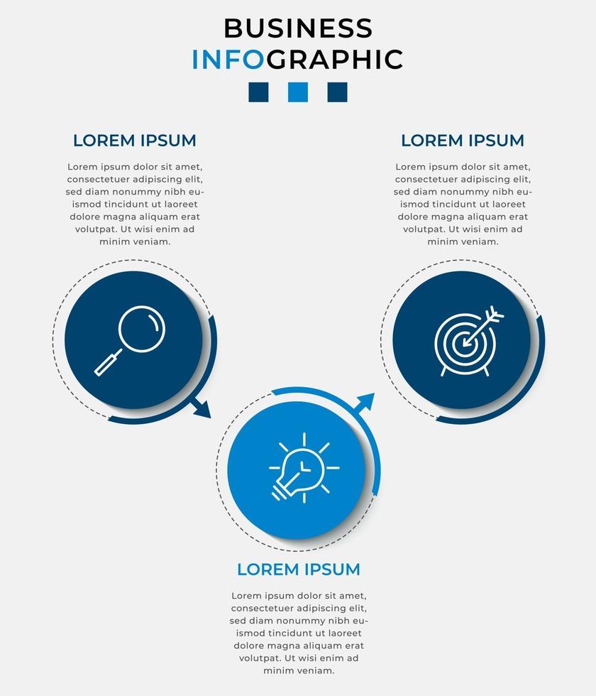 Infographic design business template with icons and 3 options or steps vector