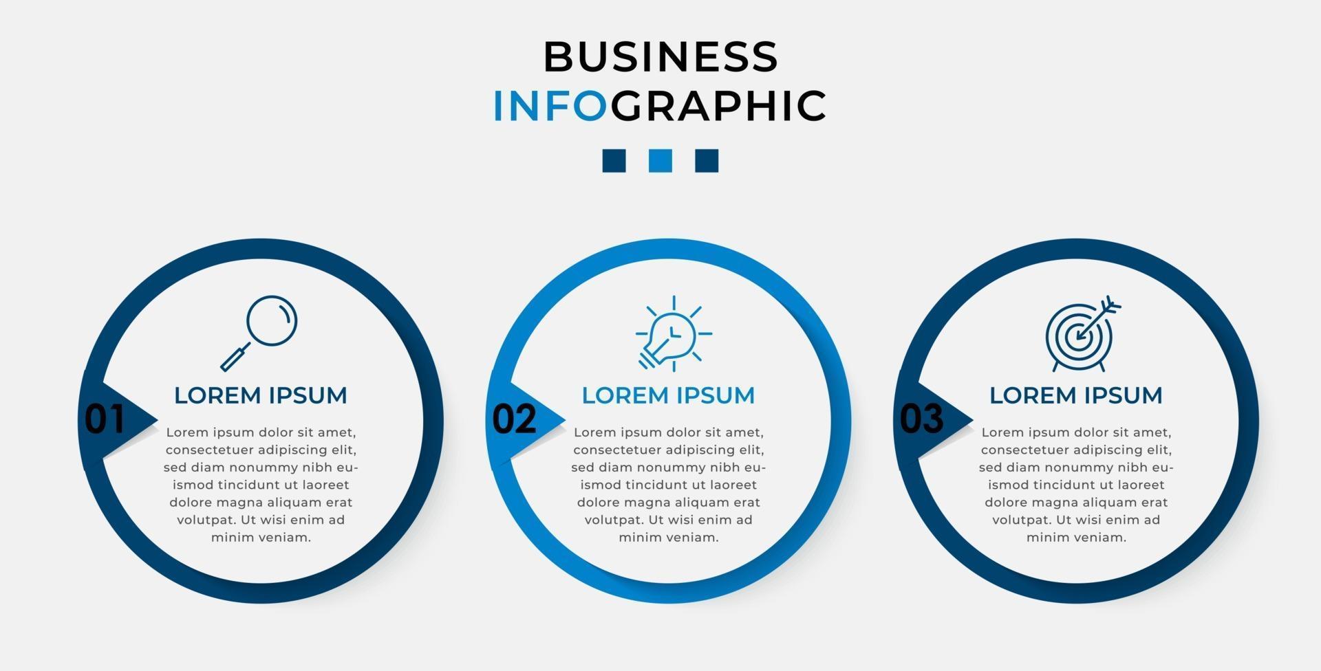 Infographic design business template with icons and 3 options or steps vector