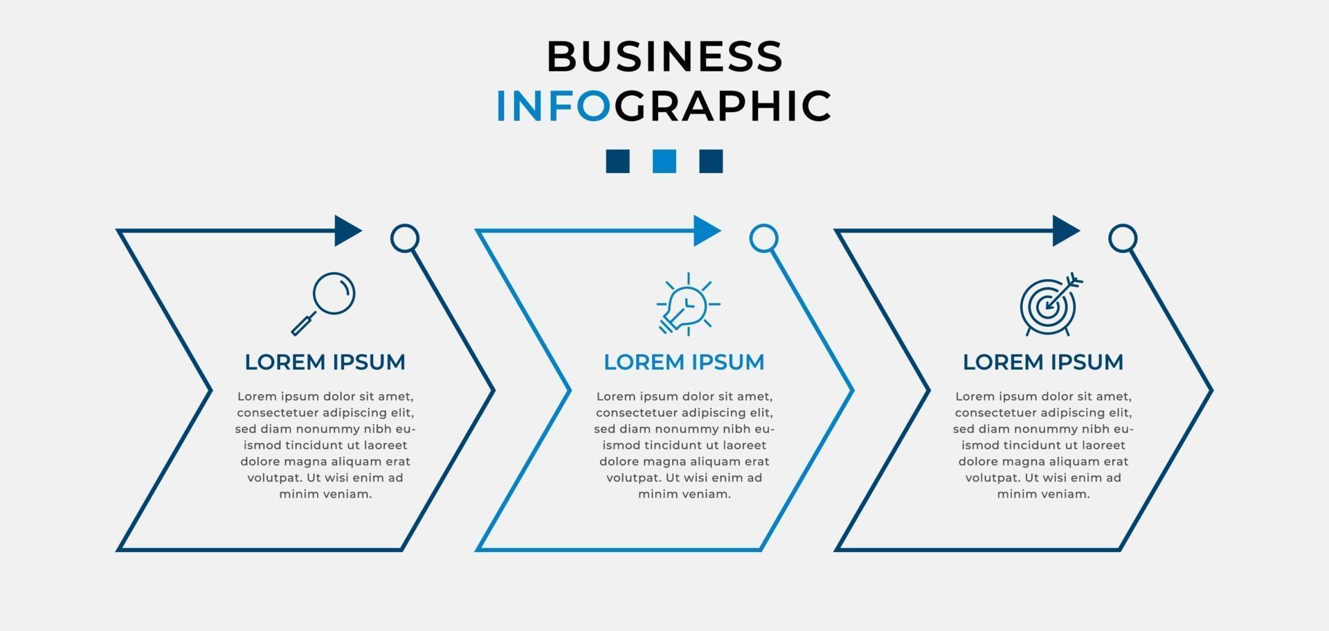 Infographic design business template with icons and 3 options or steps vector