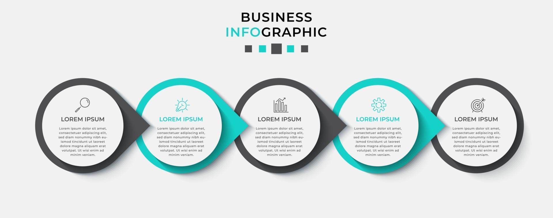 Infographic design business template with icons and 5 options or steps vector