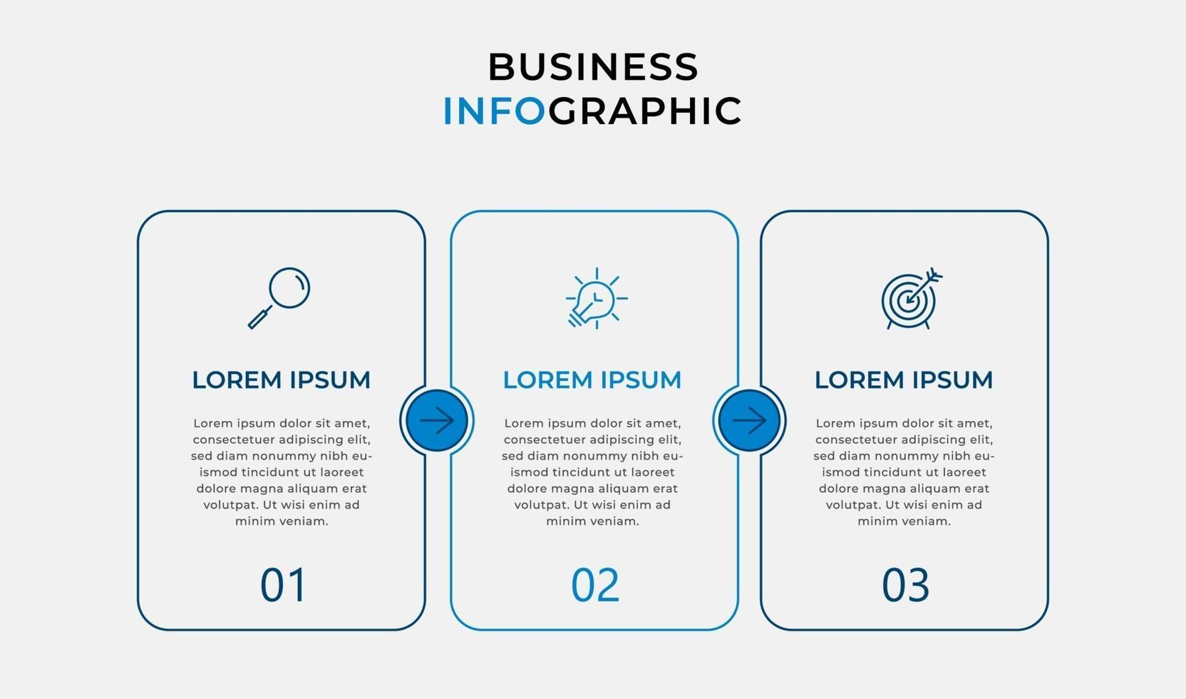 Plantilla de negocio de diseño infográfico con iconos y 3 opciones o pasos. vector