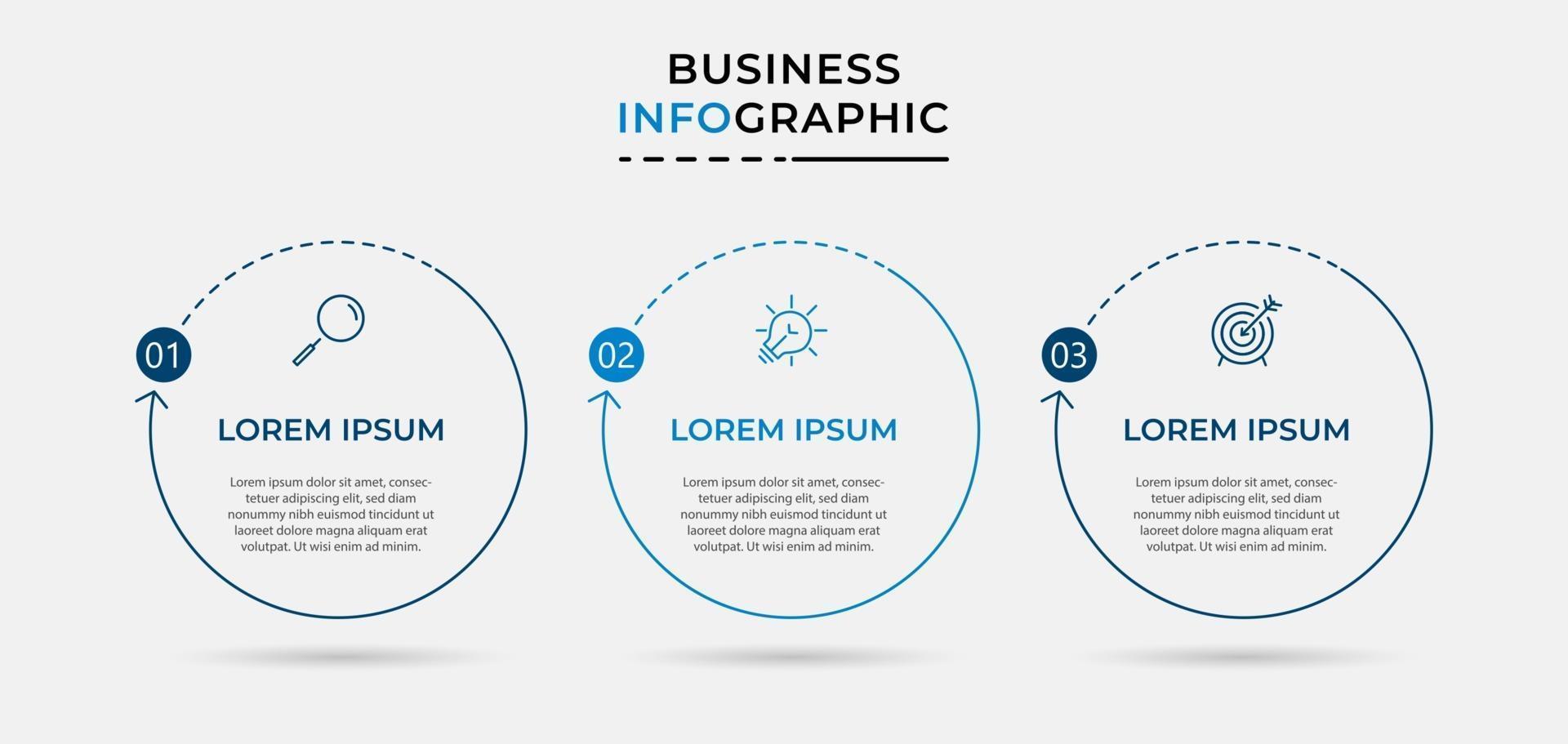 Infographic design business template with icons and 3 options or steps vector