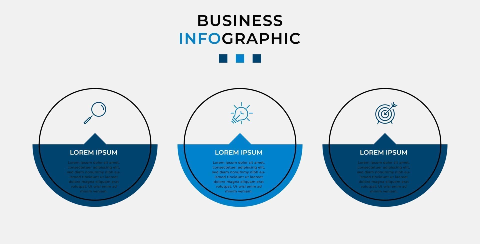 Infographic design business template with icons and 3 options or steps vector