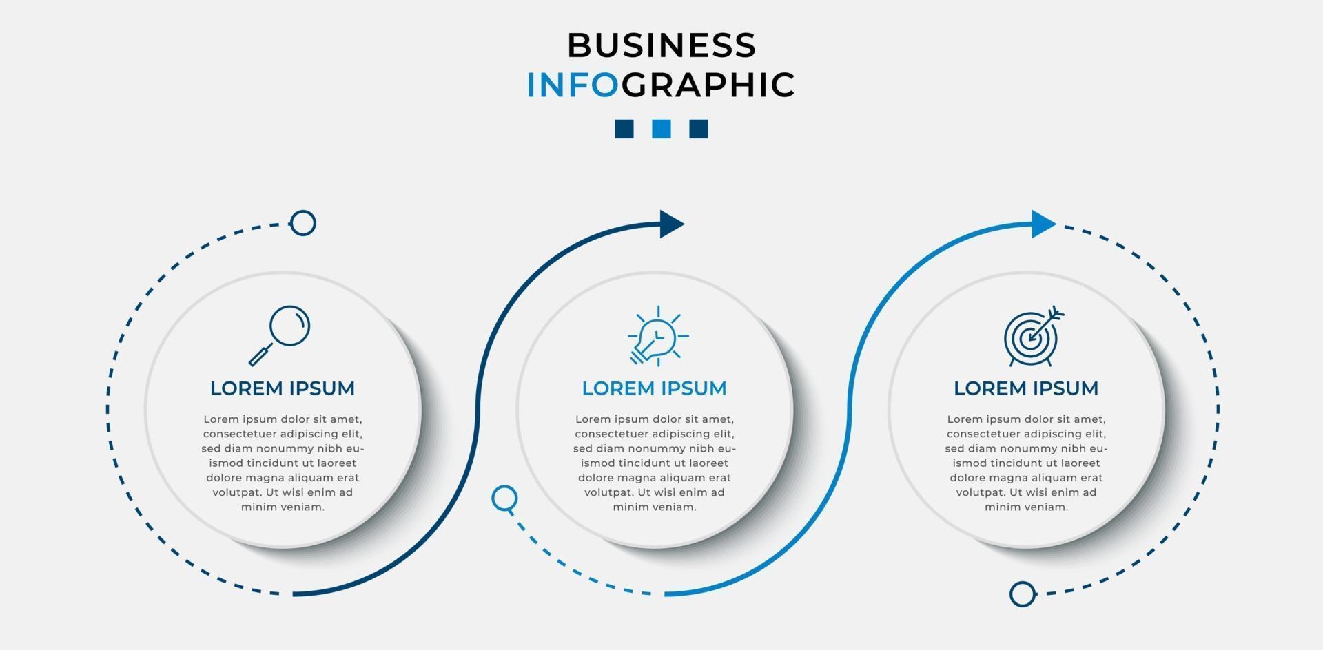 Infographic design business template with icons and 3 options or steps vector