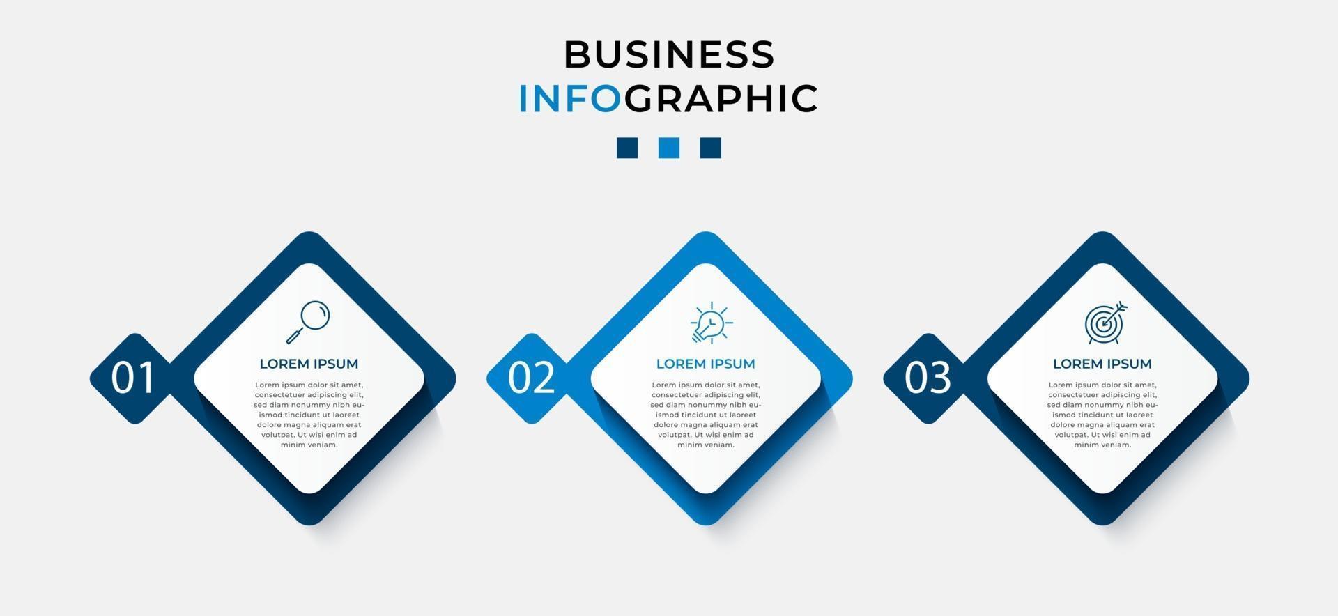 Infographic design business template with icons and 3 options or steps vector