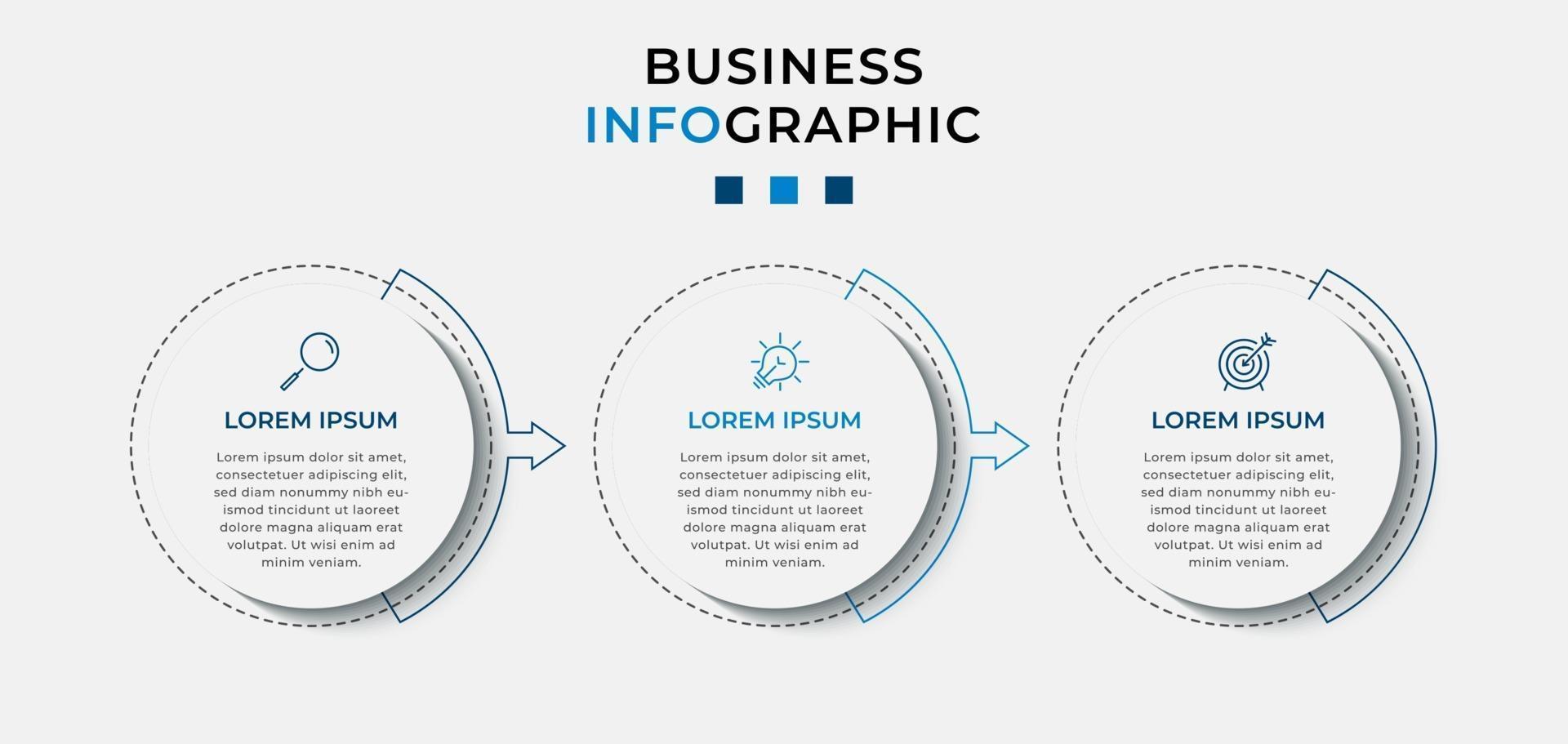 Infographic design business template with icons and 3 options or steps vector