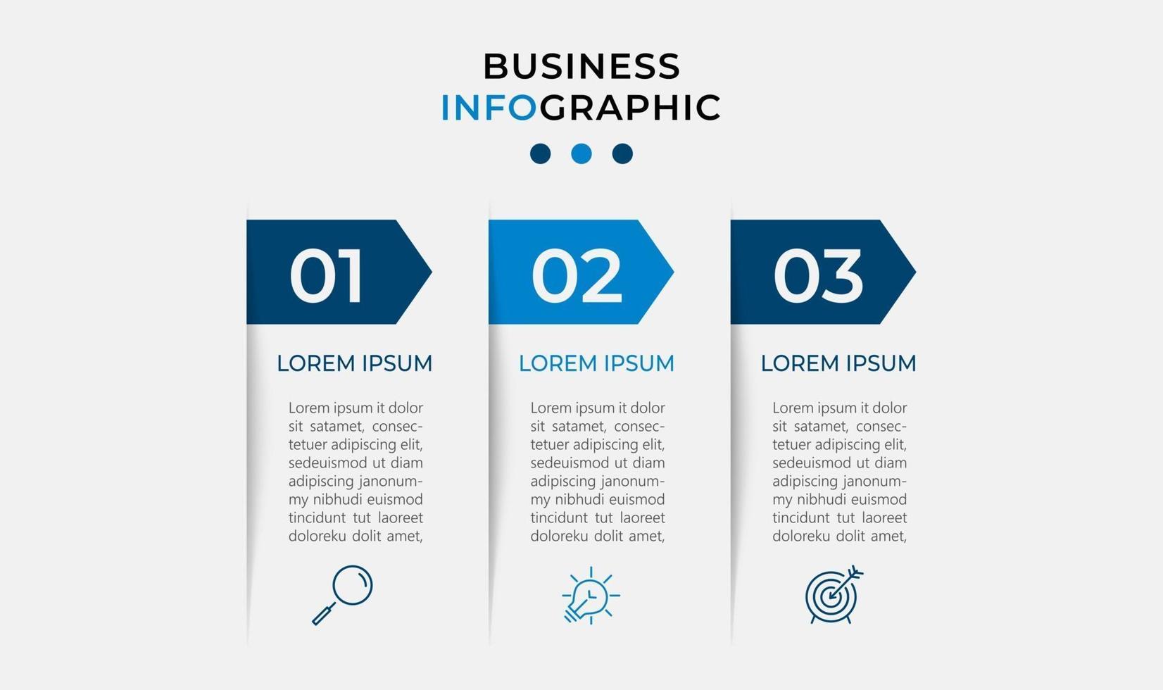 Infographic design business template with icons and 3 options or steps vector