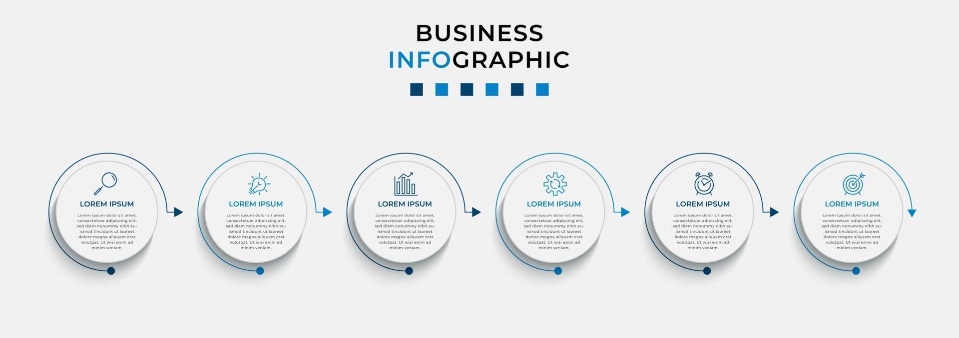 Infographic design business template with icons and 6 options or steps vector