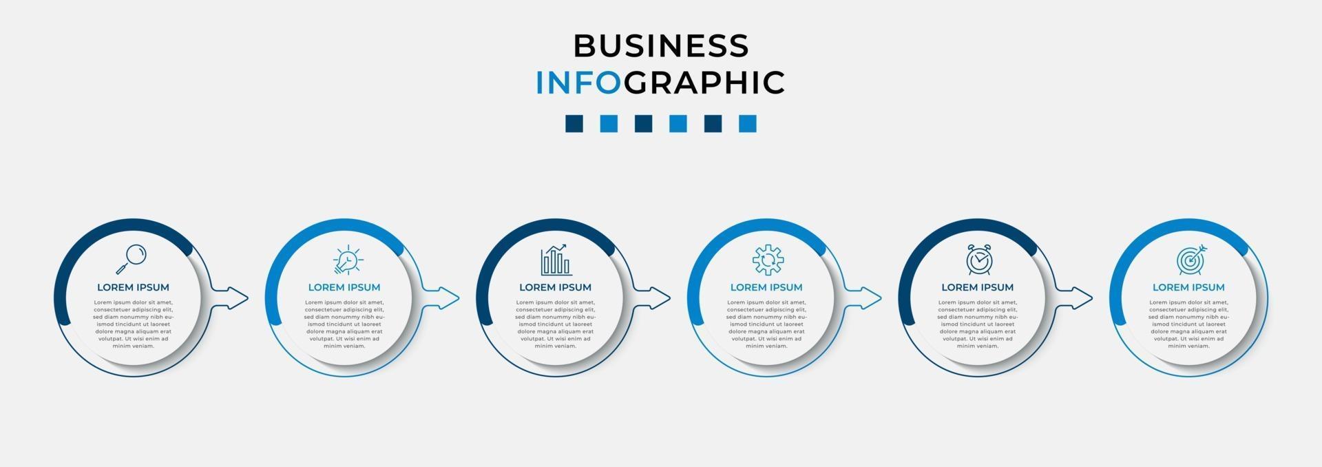 Infographic design business template with icons and 6 options or steps vector