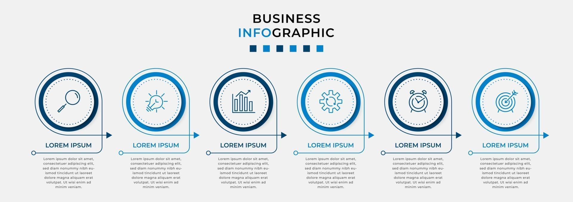 Infographic design business template with icons and 6 options or steps vector