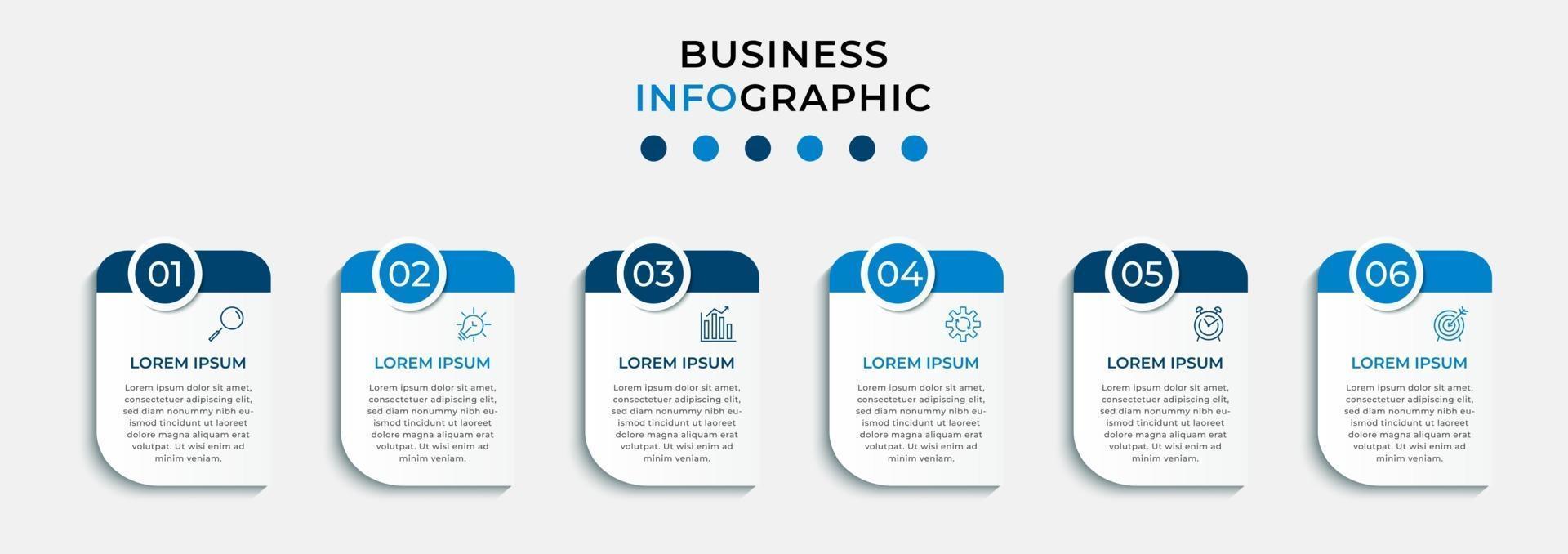 Infographic design business template with icons and 6 options or steps vector