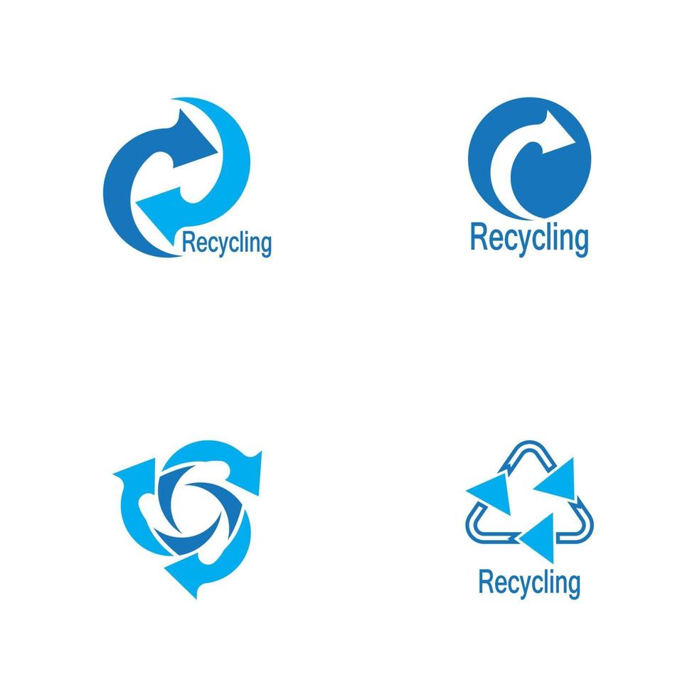 icono de reciclaje y plantilla de vector de símbolo