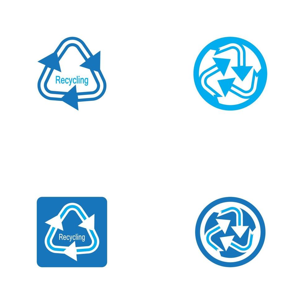 icono de reciclaje y plantilla de vector de símbolo