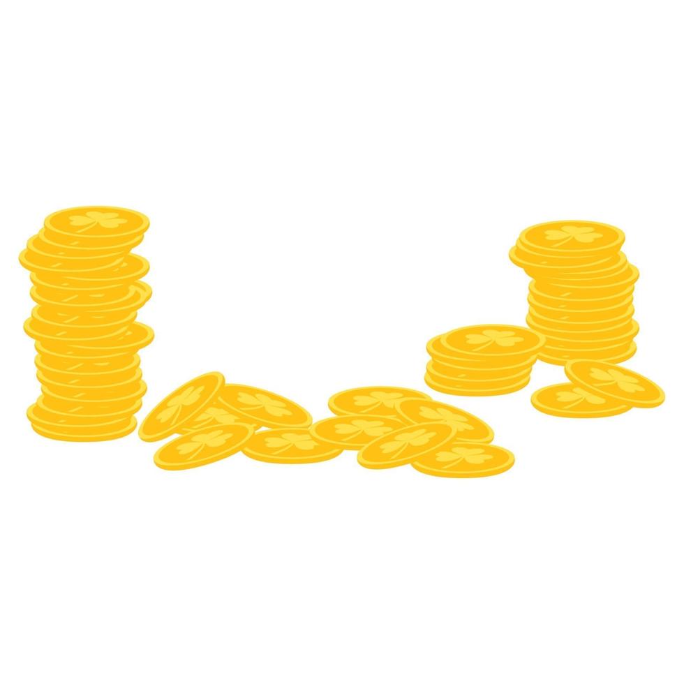 Stack of gold coins in a cartoon style. Vector illustration.