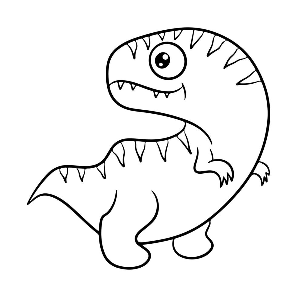 Dinosaur. Black and white vector illustration for coloring.