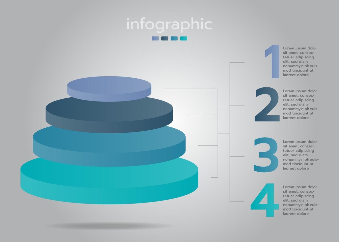 La plantilla de infografía tiene paso u opción. vector