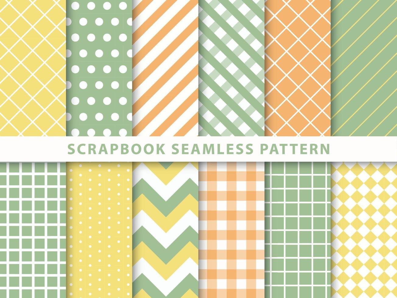 Collection of scrapbook seamless pattern vector