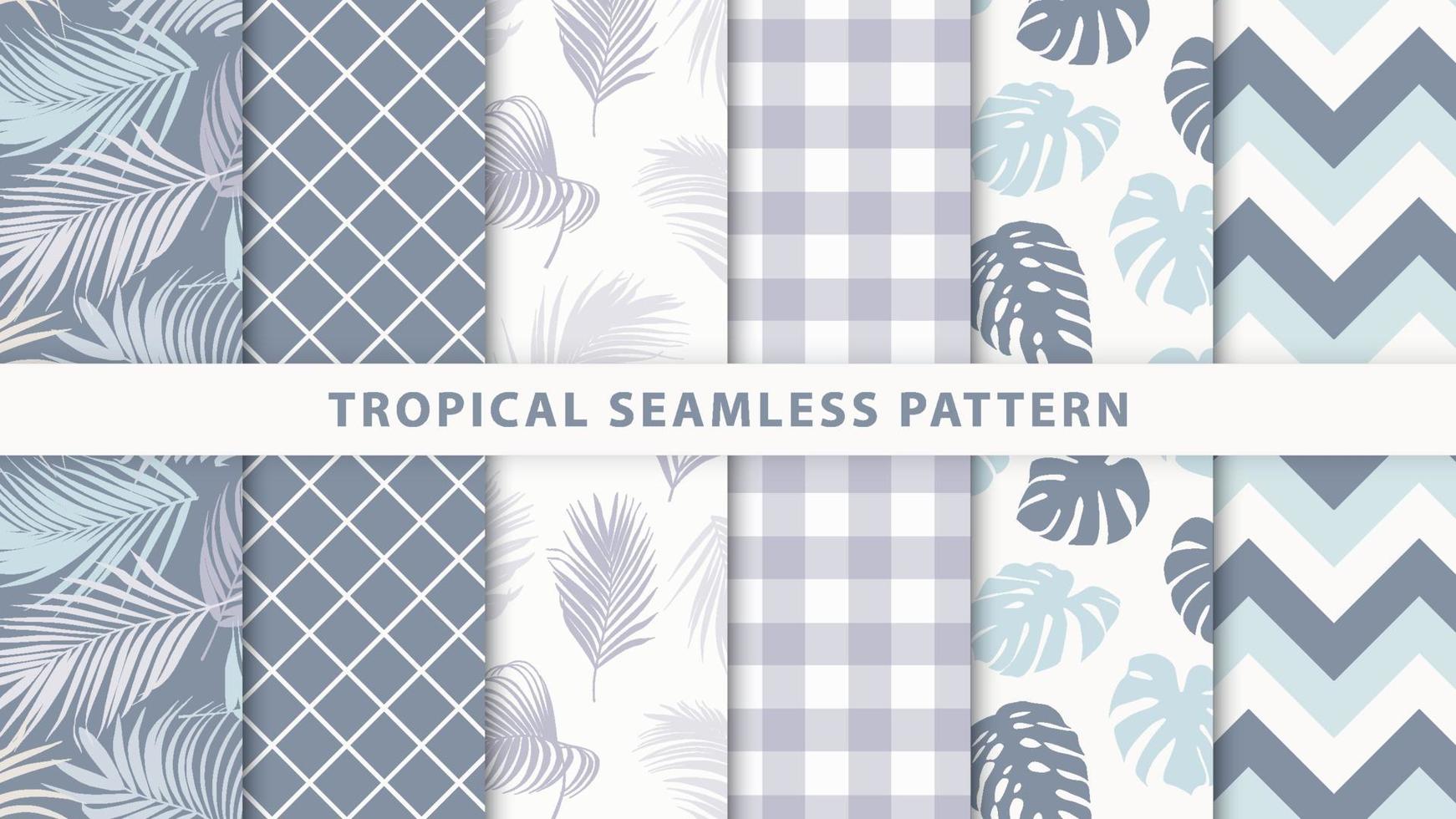 Collection of tropical seamless pattern vector