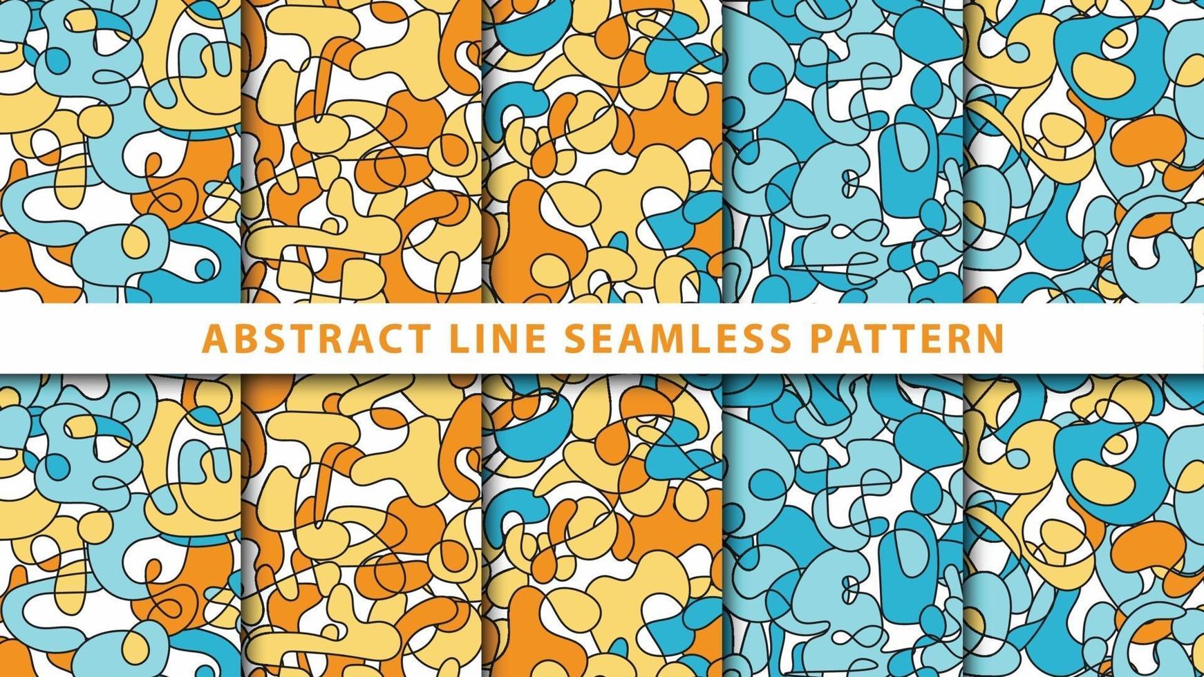 Collection abstract line seamless pattern vector