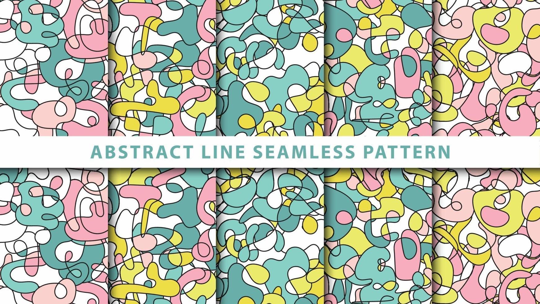 colección línea abstracta de patrones sin fisuras vector