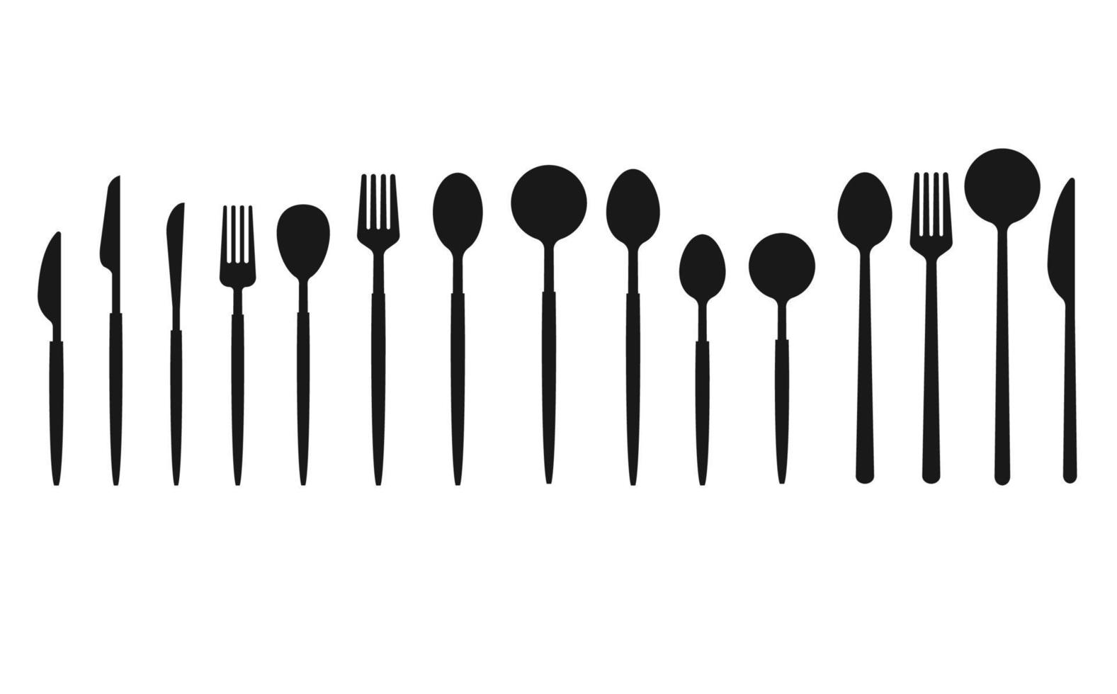 Illustration Tableware or cutlery icons set vector