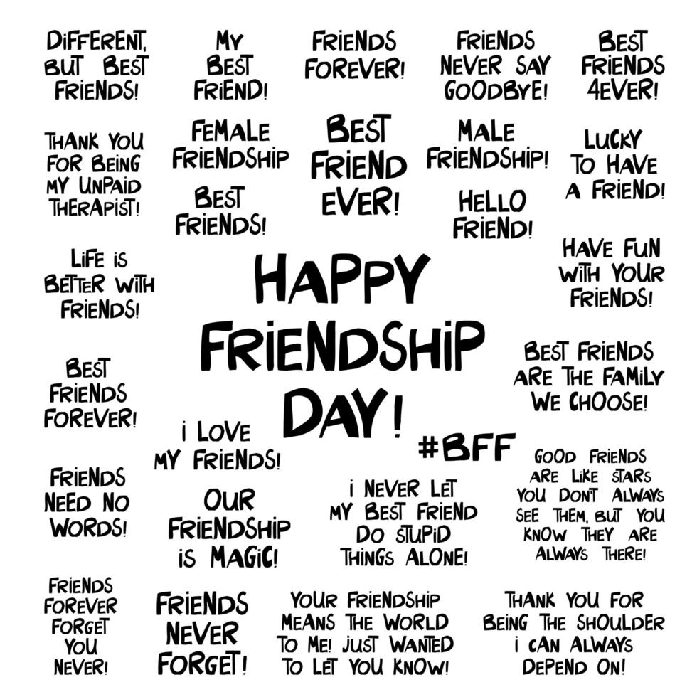 Set of quotes about about friendship vector