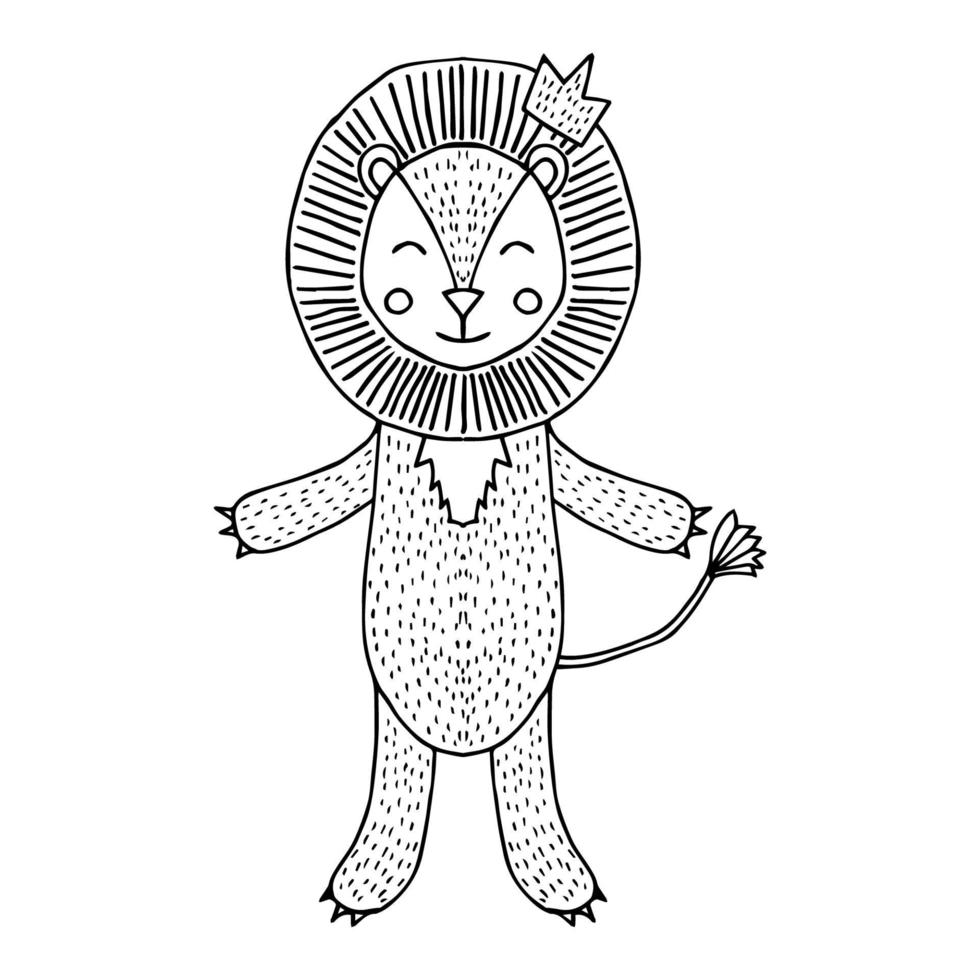 lion, scandinavian, doodle vector