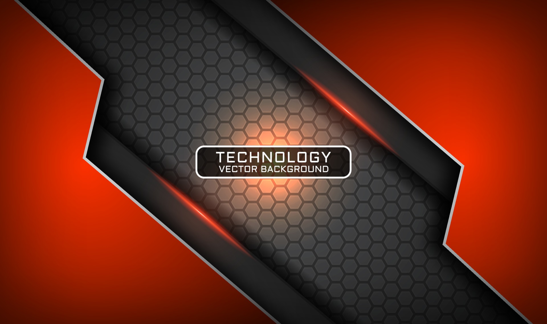 Abstract 3d orange technology background with light effect decoration