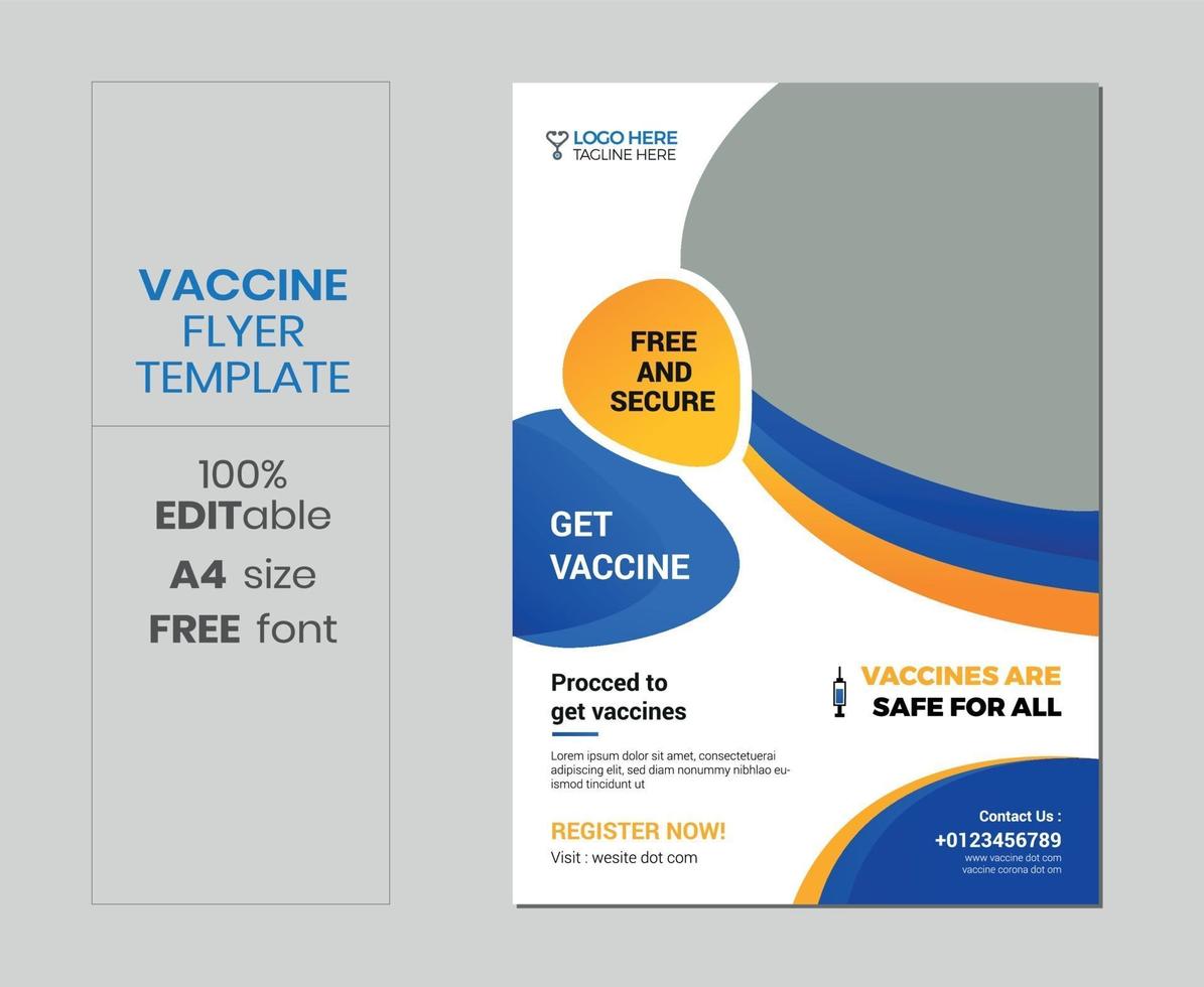 Vaccination corona virus flyer template vector