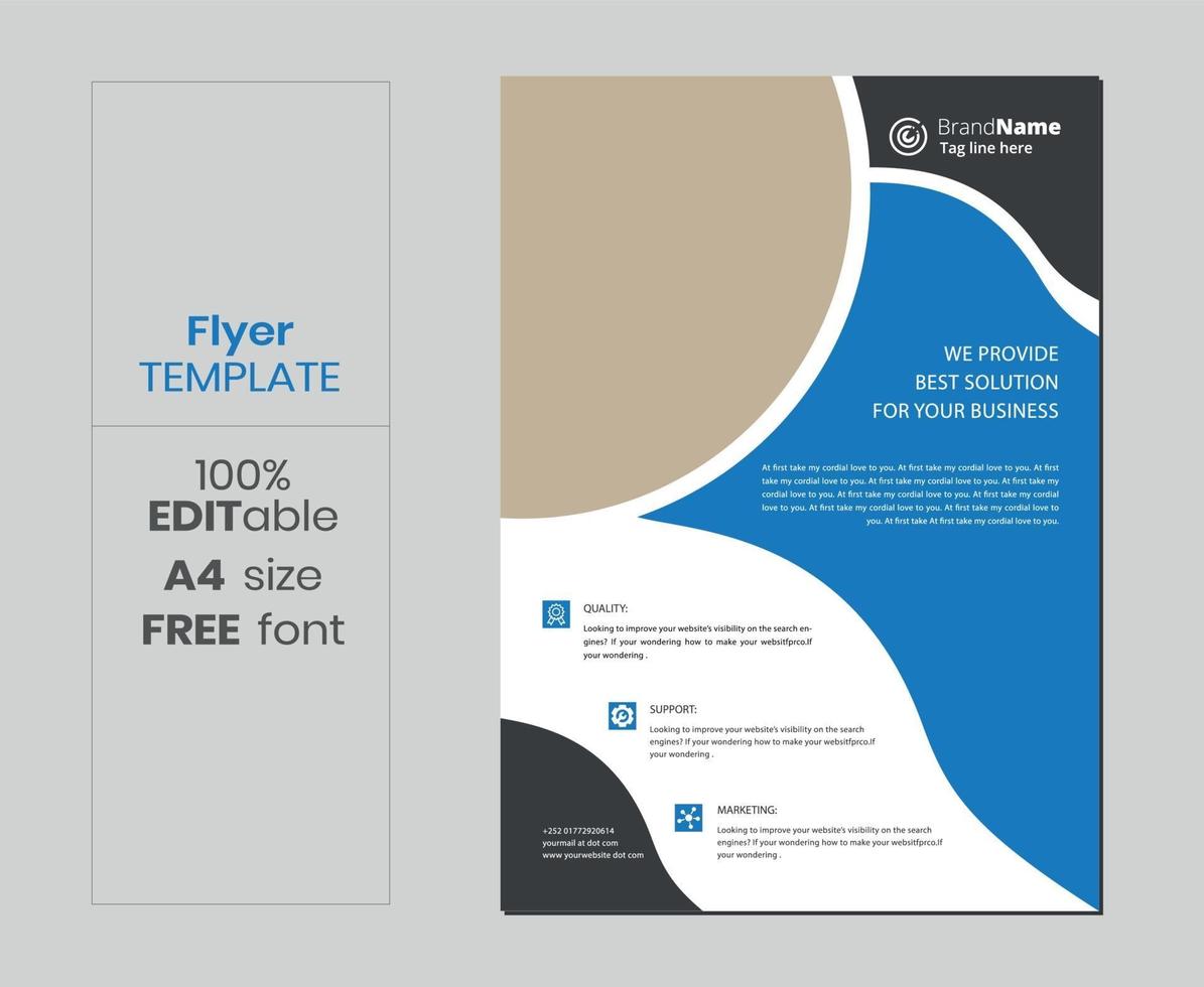 Modern business flyer vector template design.