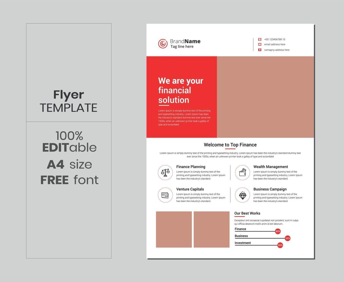 Promotional business flyer template design. vector