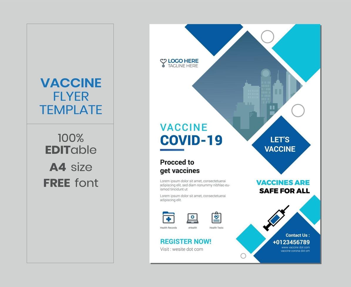 Vaccination corona virus flyer template vector