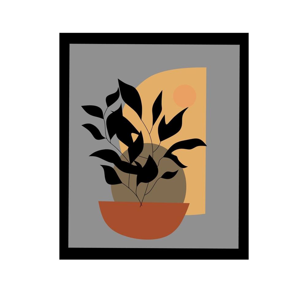 ilustración estética abstracta floral minimalista moderna vector