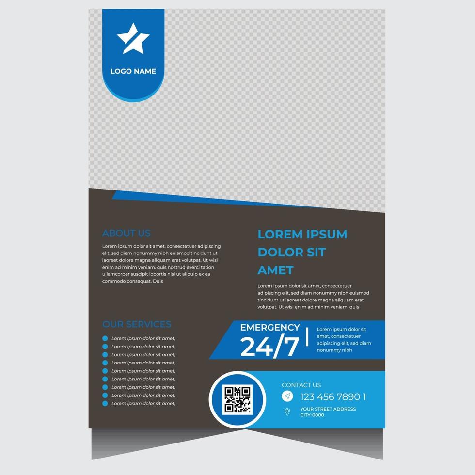 Creative modern medical flyer design template vector