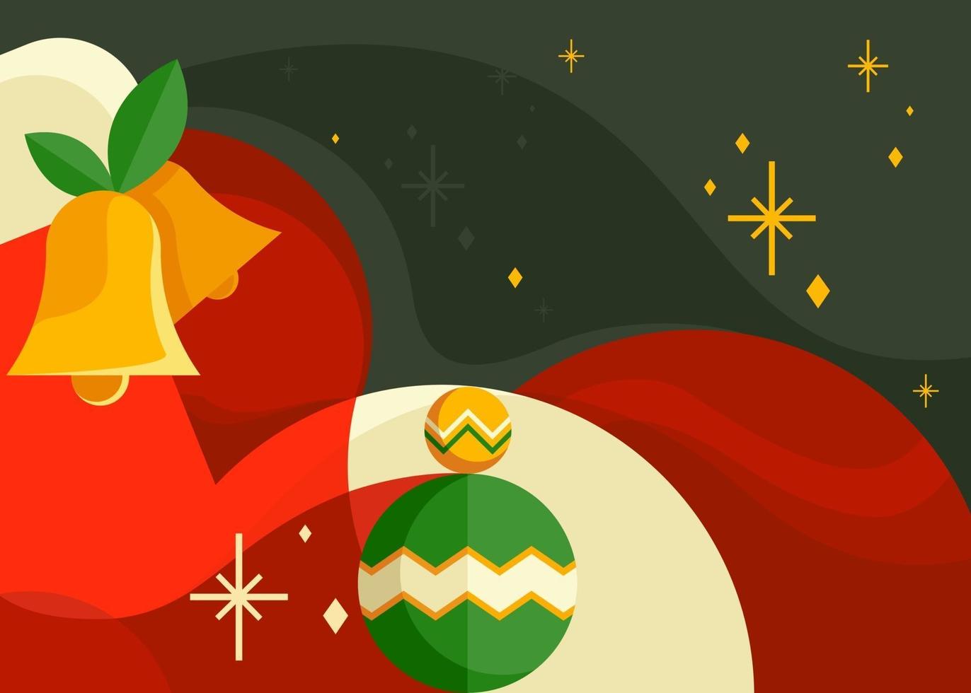 Banner with christmas bells. Postcard design in abstract style. vector