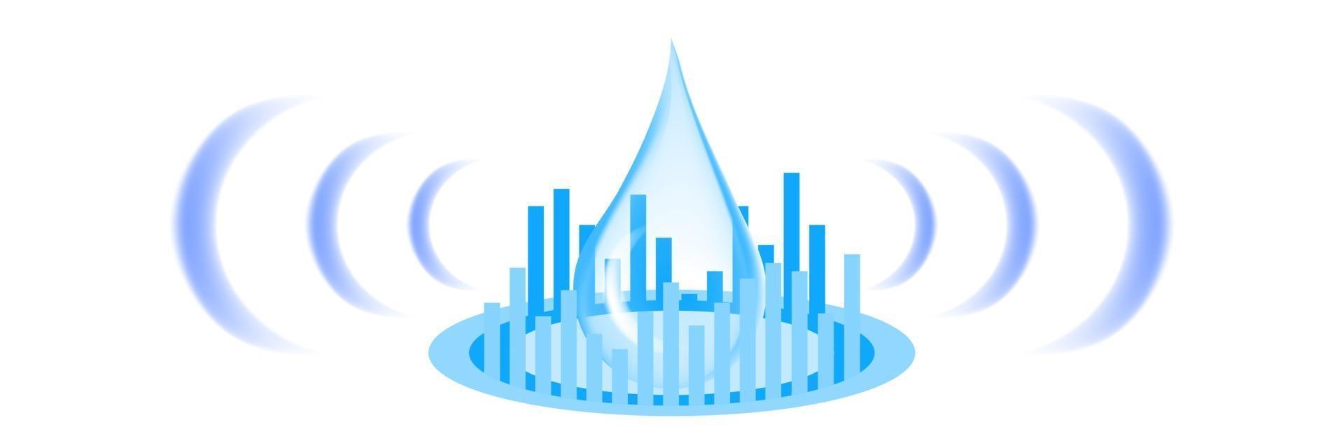 water drop with sound symbol vector